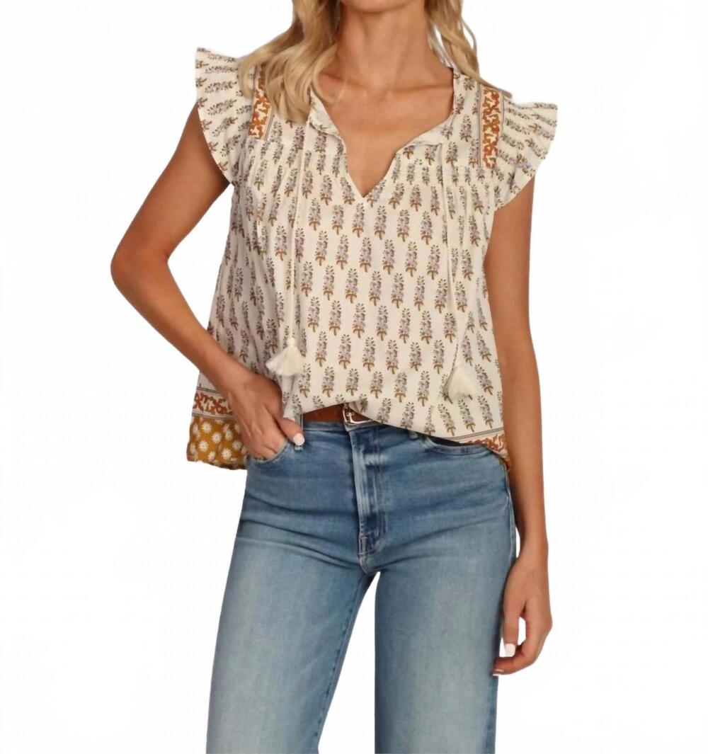 NEW DYLAN avalon v-neck top in beige